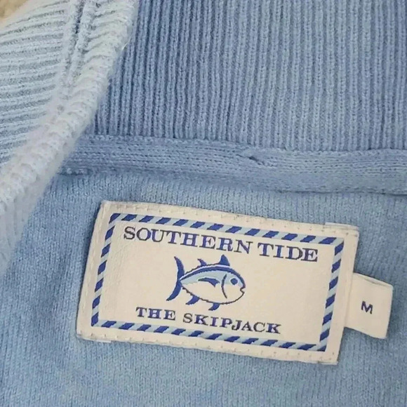 Southern Tide Men's M The Skipjack Light Half-Zip Mock Neck Polo Sweater 29PT - Picture 5 of 9